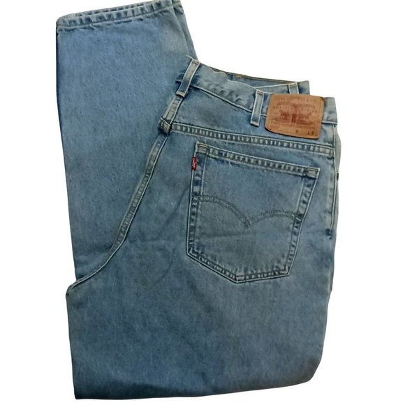 Women's Levis 550 16 S Relaxed Fit Tapered Legs Denim Blue Jeans 34 W 28L - Picture 1 of 5